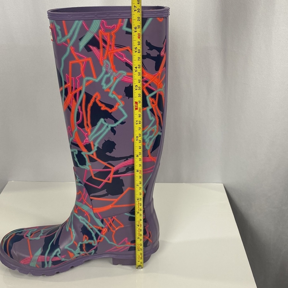 Hunter Women's Purple Neon Pattern Tall Rain Boots...Disney Mary Poppins - Picture 15 of 16